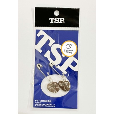 TSP 乒乓球 掛飾 扣針 Pin (銀色心型)