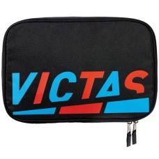 VICTAS PLAY LOGO RACKET CASE 乒乓球套, 黑藍紅色